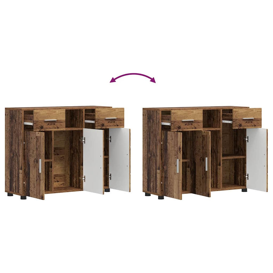 Houten Kast met lade Oudhout 88,5 x 30,5 x 73 cm Bewerkt hout