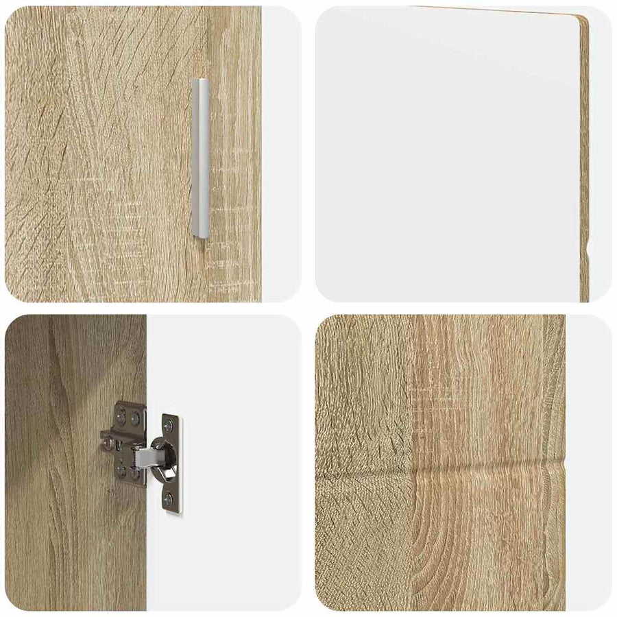 Dressoir Sonoma Eiken 88,5 x 30,5 x 55,5 cm Bewerkt hout