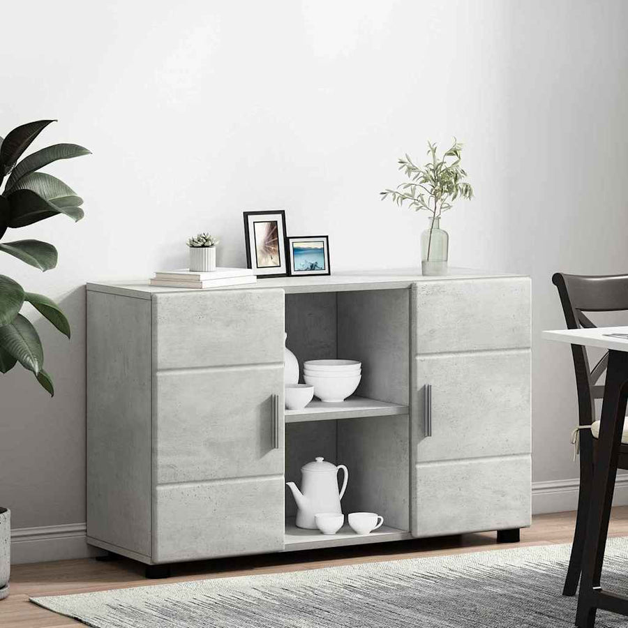 Dressoir Beton Grijs 88,5 x 30,5 x 55,5 cm Bewerkt hout
