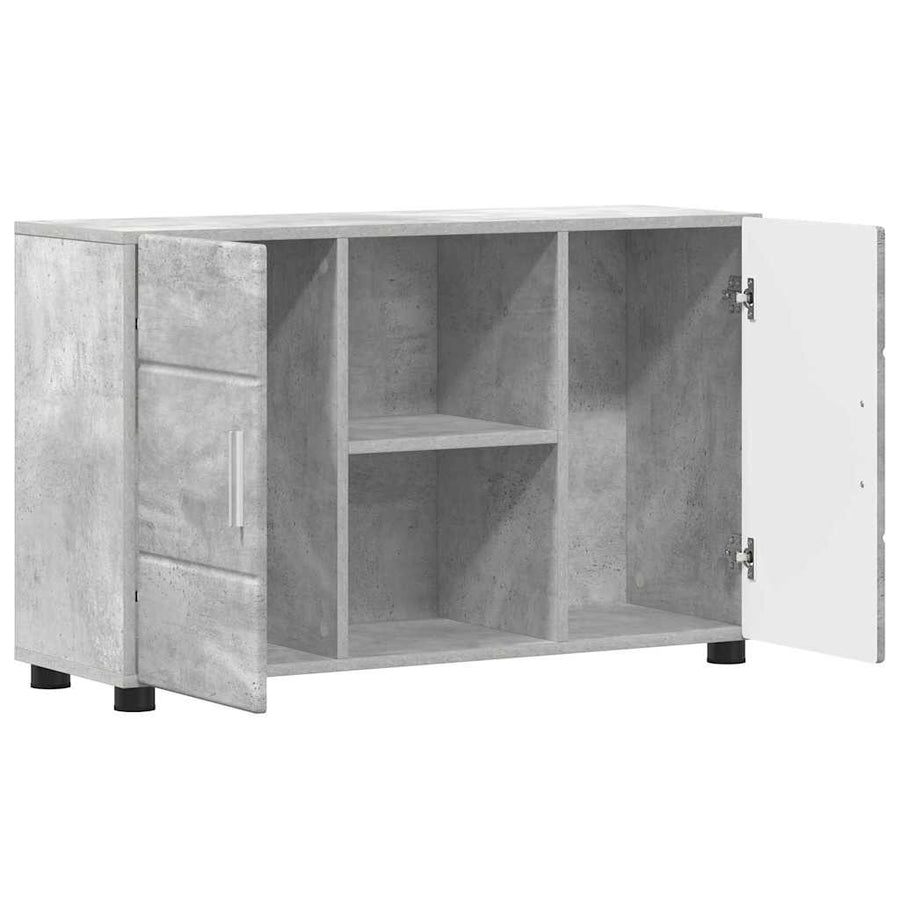 Dressoir Beton Grijs 88,5 x 30,5 x 55,5 cm Bewerkt hout