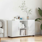 Sideboard with shelf FLORIN High-gloss white 88.5 x 30.5 x 55.5 cm