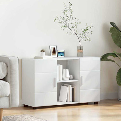 Dressoir Hoogglans wit 88,5 x 30,5 x 55,5 cm Bewerkt hout