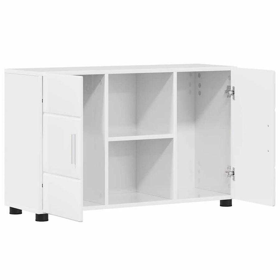 Dressoir Hoogglans wit 88,5 x 30,5 x 55,5 cm Bewerkt hout