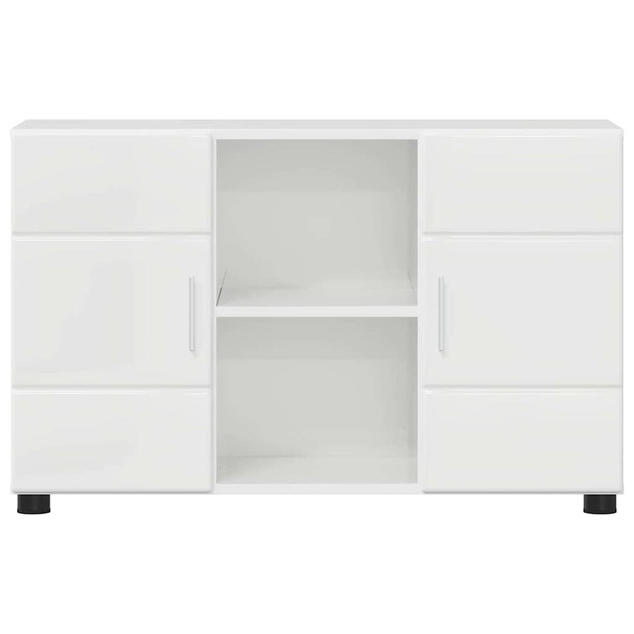Dressoir Hoogglans wit 88,5 x 30,5 x 55,5 cm Bewerkt hout