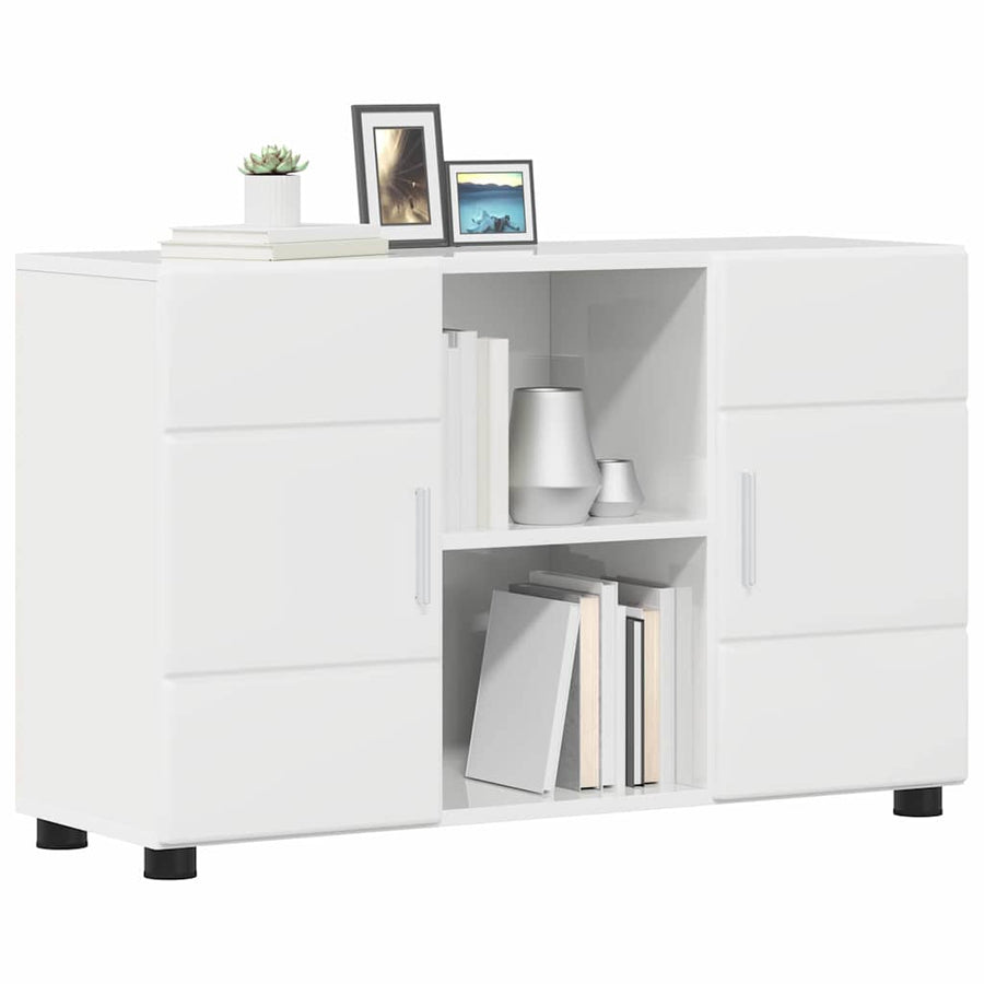 Dressoir Hoogglans wit 88,5 x 30,5 x 55,5 cm Bewerkt hout
