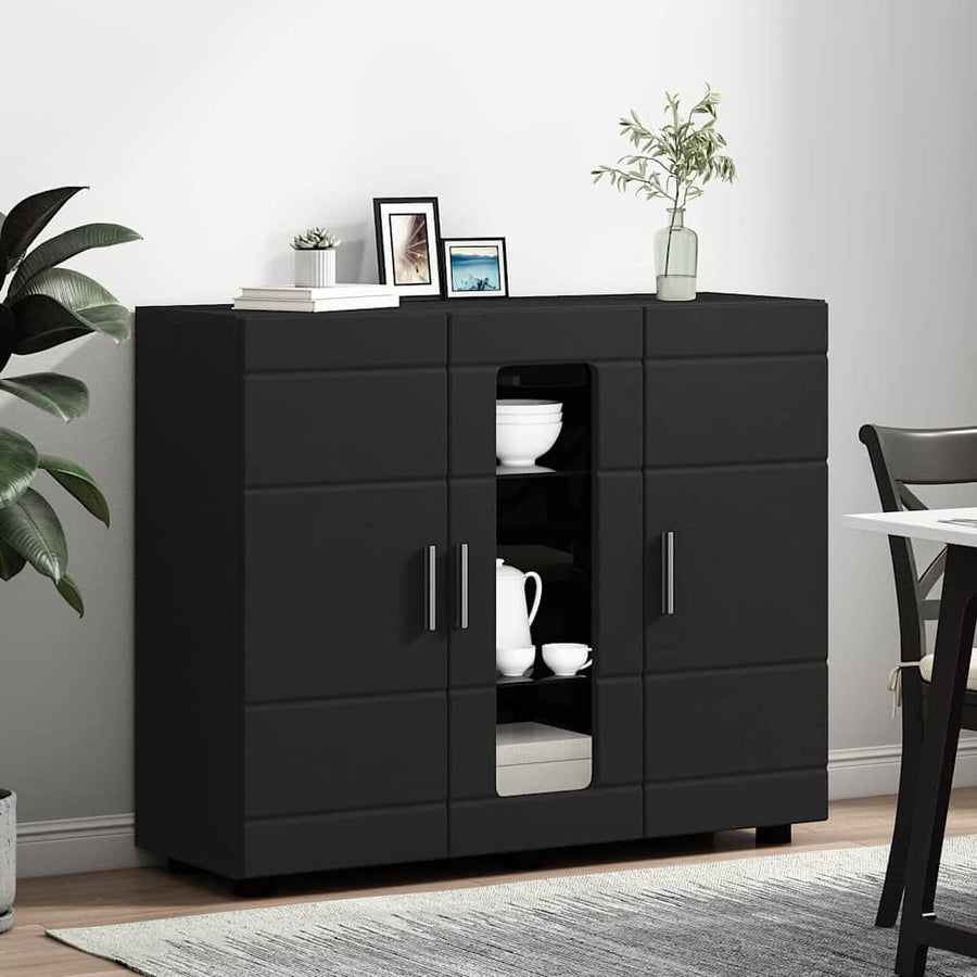 Houten Kast met opslag Zwart 88,5 x 30,5 x 73 cm Bewerkt hout
