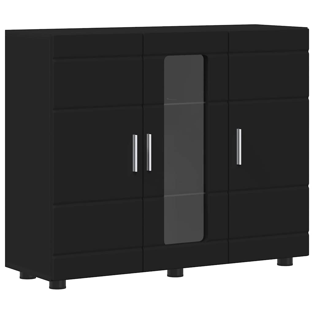 Houten Kast met opslag Zwart 88,5 x 30,5 x 73 cm Bewerkt hout