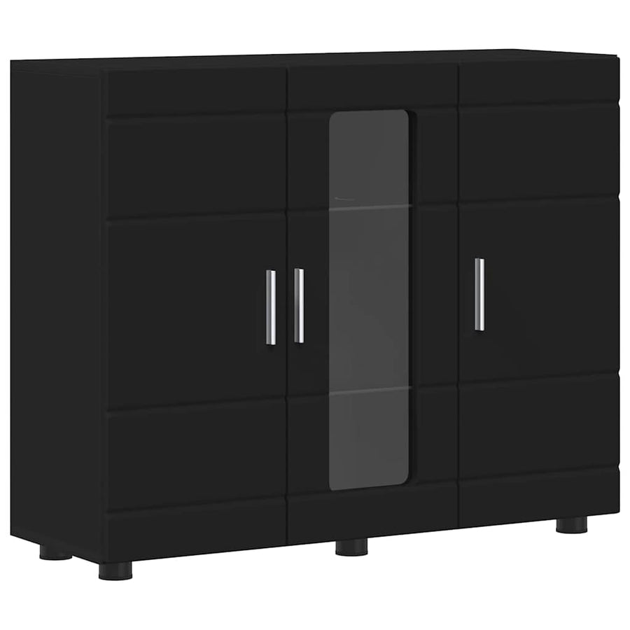 Houten Kast met opslag Zwart 88,5 x 30,5 x 73 cm Bewerkt hout