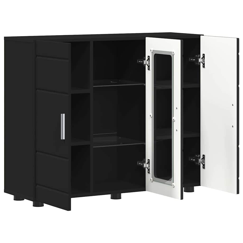 Houten Kast met opslag Zwart 88,5 x 30,5 x 73 cm Bewerkt hout