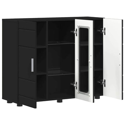 Houten Kast met opslag Zwart 88,5 x 30,5 x 73 cm Bewerkt hout