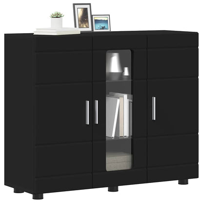 Houten Kast met opslag Zwart 88,5 x 30,5 x 73 cm Bewerkt hout