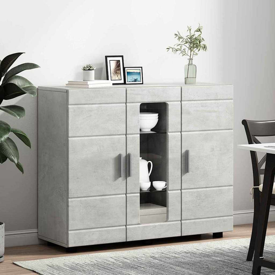 Houten Kast Beton Grijs 88,5 x 30,5 x 73 cm Bewerkt hout