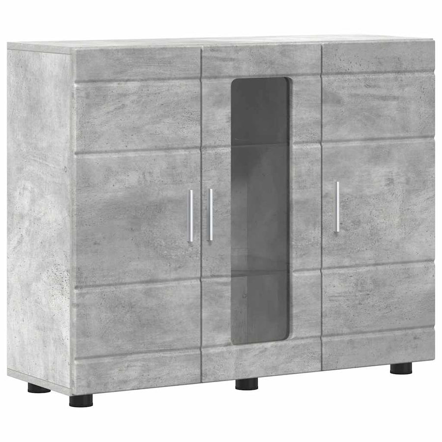 Houten Kast Beton Grijs 88,5 x 30,5 x 73 cm Bewerkt hout