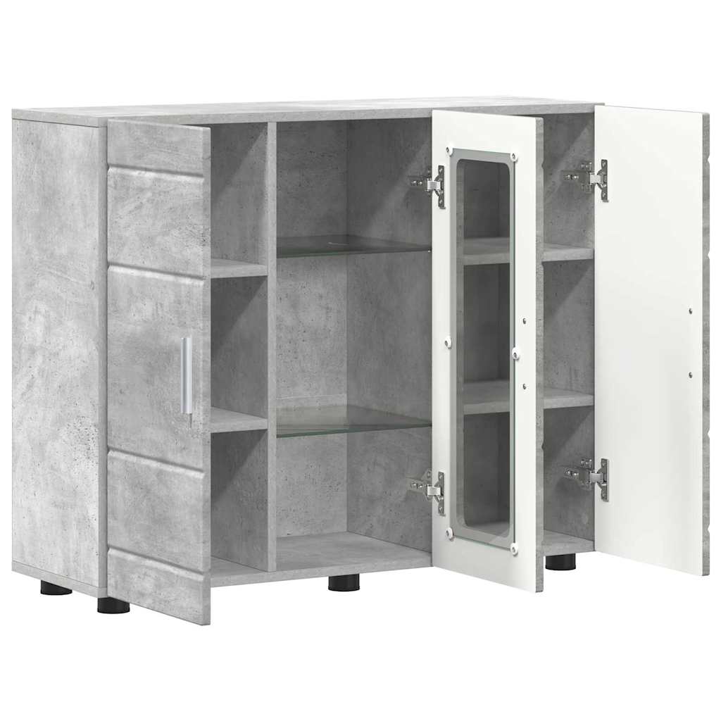Houten Kast Beton Grijs 88,5 x 30,5 x 73 cm Bewerkt hout