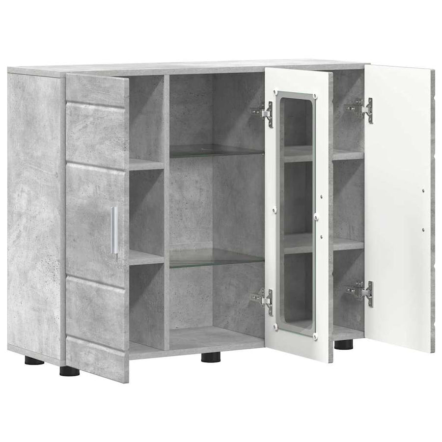 Houten Kast Beton Grijs 88,5 x 30,5 x 73 cm Bewerkt hout