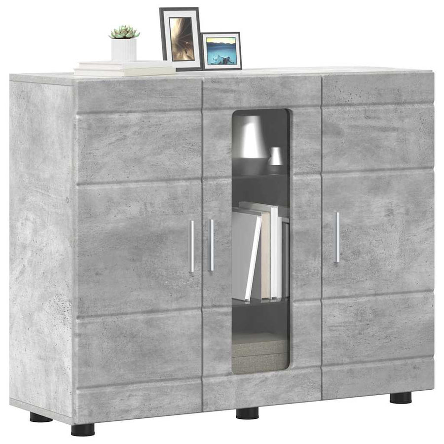 Houten Kast Beton Grijs 88,5 x 30,5 x 73 cm Bewerkt hout