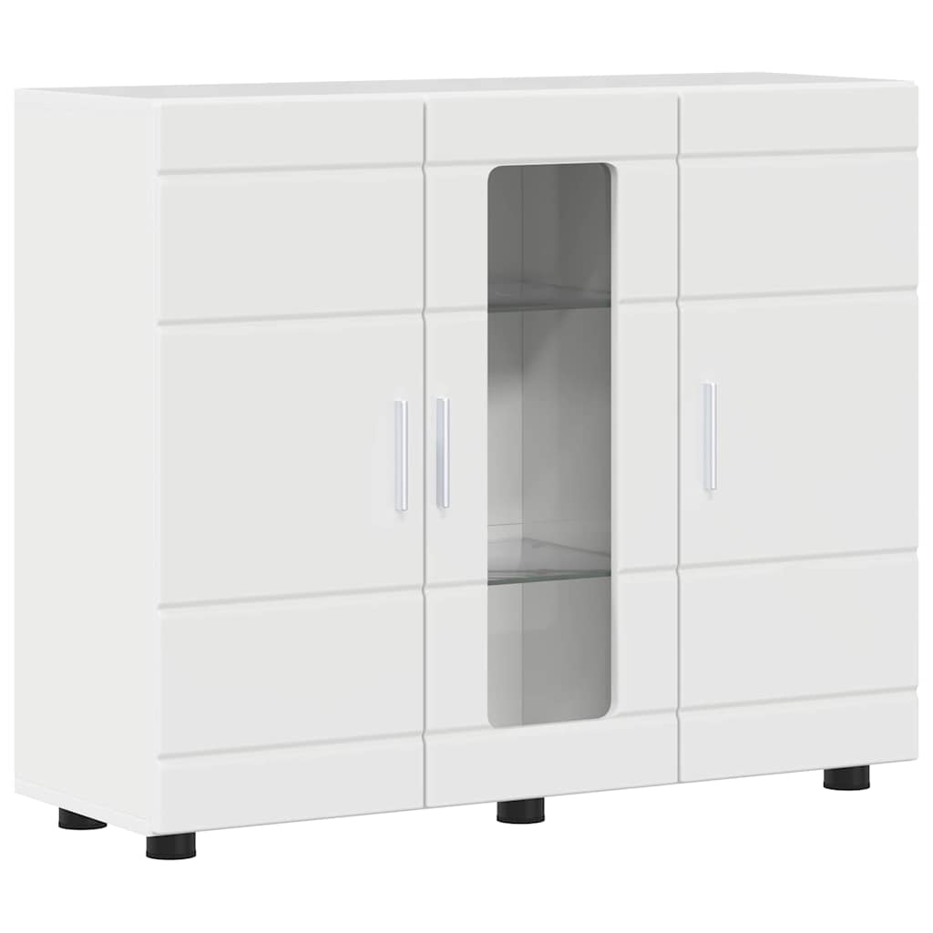 Houten Kast Hoogglans wit 88,5 x 30,5 x 73 cm Bewerkt hout