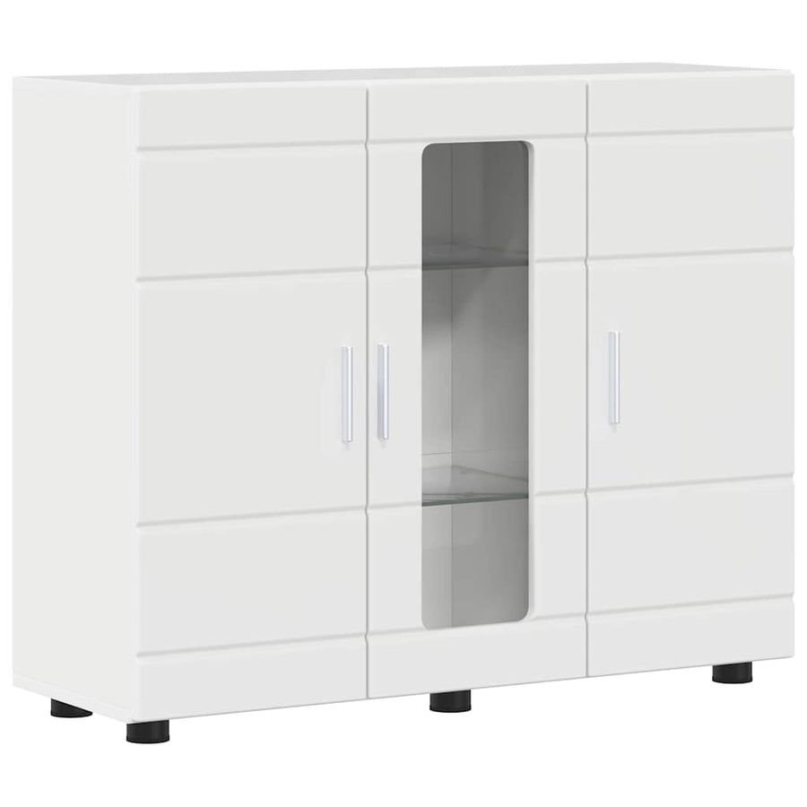 Houten Kast Hoogglans wit 88,5 x 30,5 x 73 cm Bewerkt hout