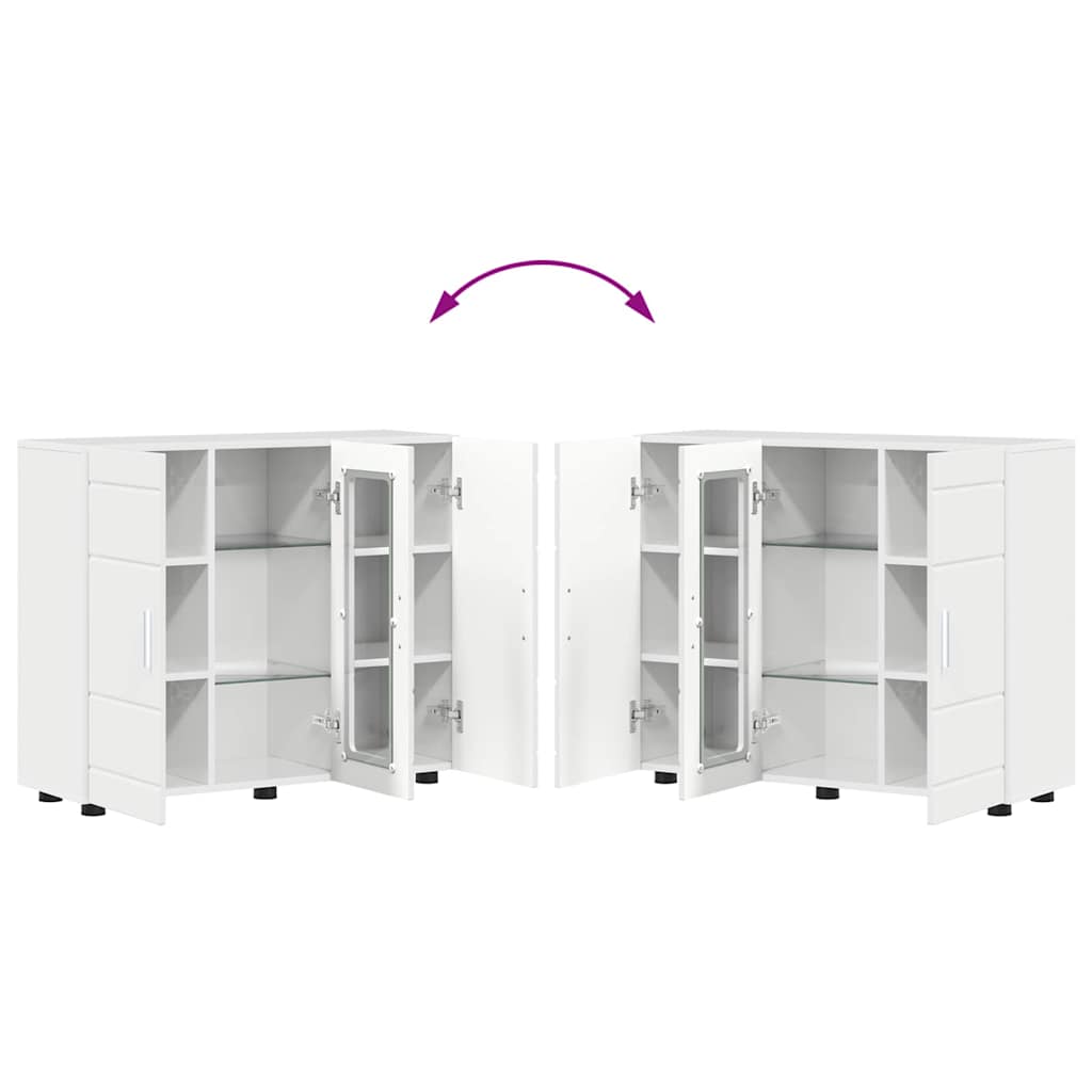 Houten Kast Hoogglans wit 88,5 x 30,5 x 73 cm Bewerkt hout