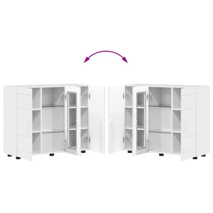 Houten Kast Hoogglans wit 88,5 x 30,5 x 73 cm Bewerkt hout