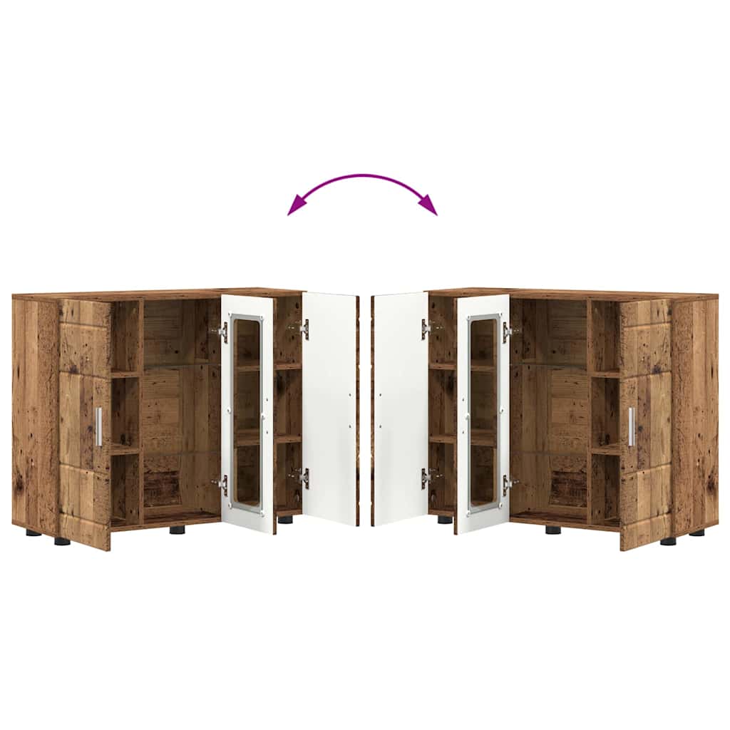 Houten Kast met opslag Oudhout 88,5 x 30,5 x 73 cm Bewerkt hout