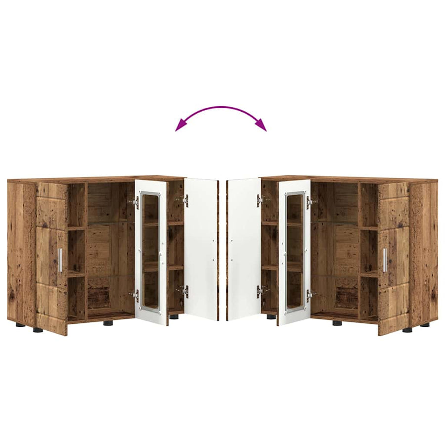 Houten Kast met opslag Oudhout 88,5 x 30,5 x 73 cm Bewerkt hout