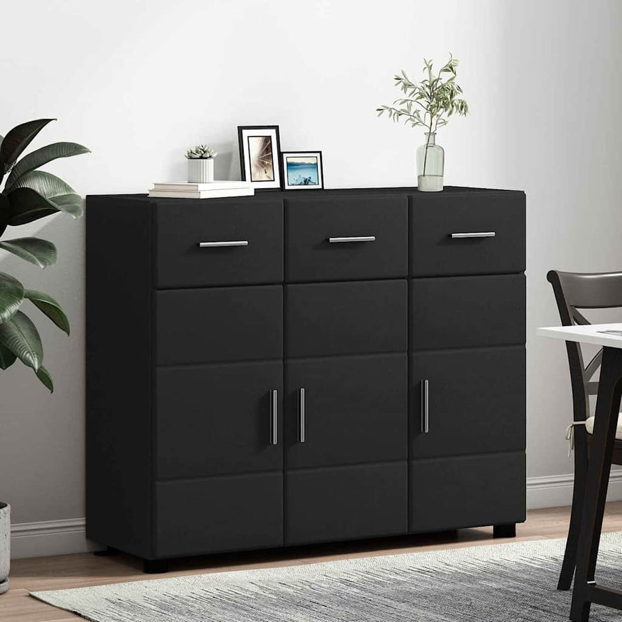 Dressoir met plank Zwart 88,5 x 30,5 x 73 cm Bewerkt hout