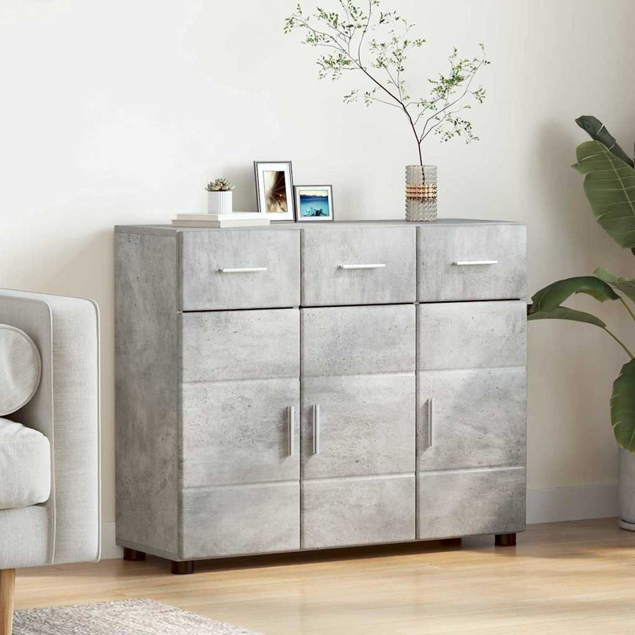 Dressoir FLORIN Beton Grijs 88,5 x 30,5 x 73 cm Bewerkt hout