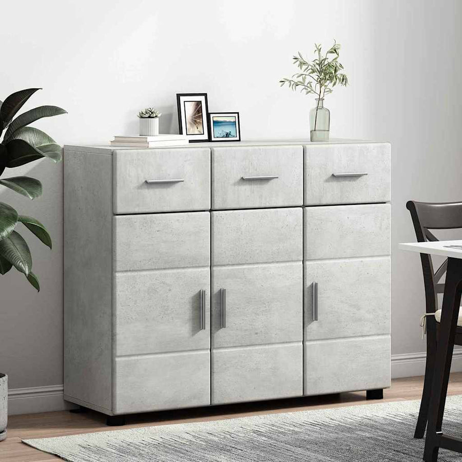 Dressoir FLORIN Beton Grijs 88,5 x 30,5 x 73 cm Bewerkt hout
