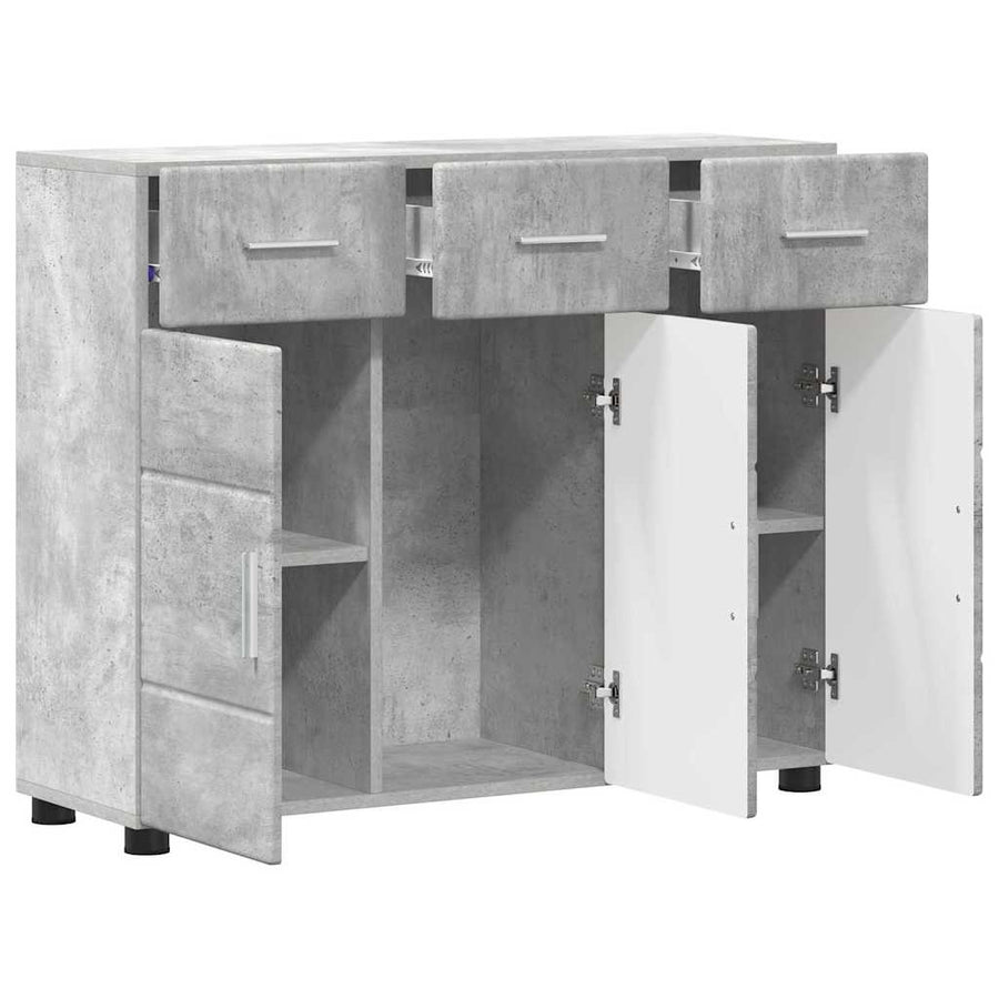 Dressoir FLORIN Beton Grijs 88,5 x 30,5 x 73 cm Bewerkt hout