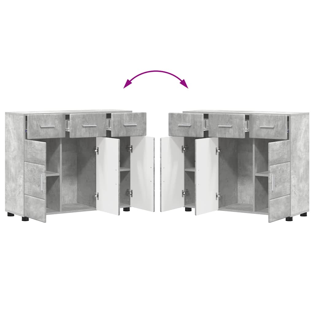 Dressoir FLORIN Beton Grijs 88,5 x 30,5 x 73 cm Bewerkt hout