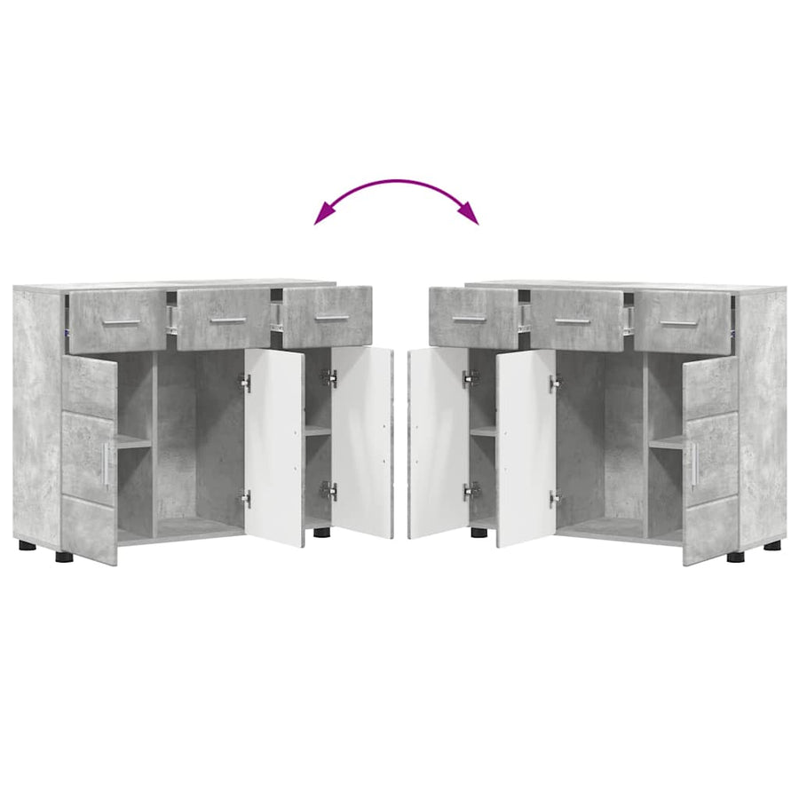 Dressoir FLORIN Beton Grijs 88,5 x 30,5 x 73 cm Bewerkt hout