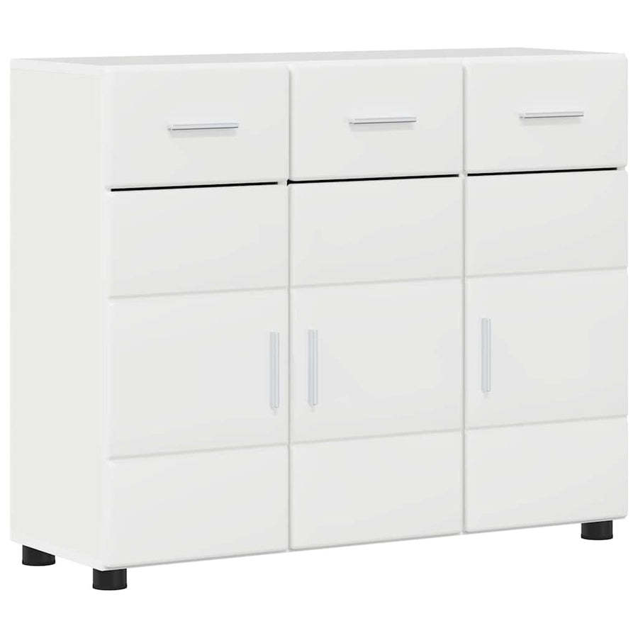 Dressoir Hoogglans wit 88,5 x 30,5 x 73 cm Bewerkt hout