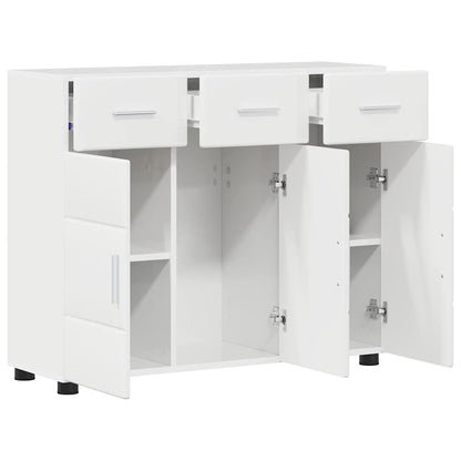 Dressoir Hoogglans wit 88,5 x 30,5 x 73 cm Bewerkt hout