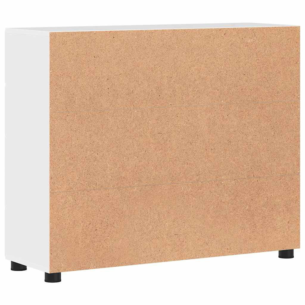 Dressoir Hoogglans wit 88,5 x 30,5 x 73 cm Bewerkt hout