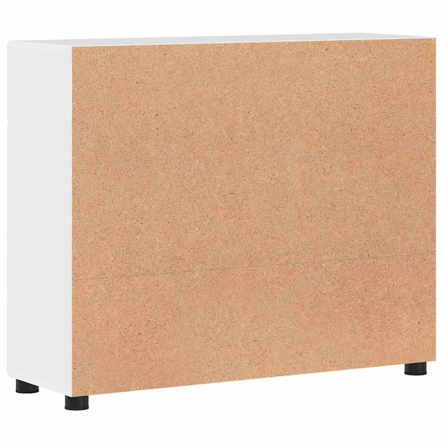 Dressoir Hoogglans wit 88,5 x 30,5 x 73 cm Bewerkt hout