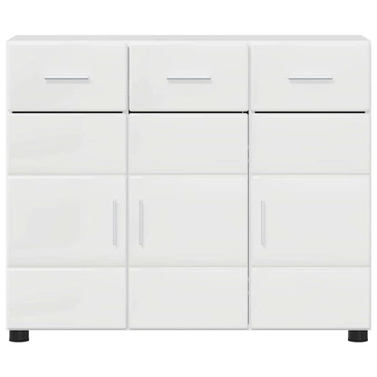 Dressoir Hoogglans wit 88,5 x 30,5 x 73 cm Bewerkt hout