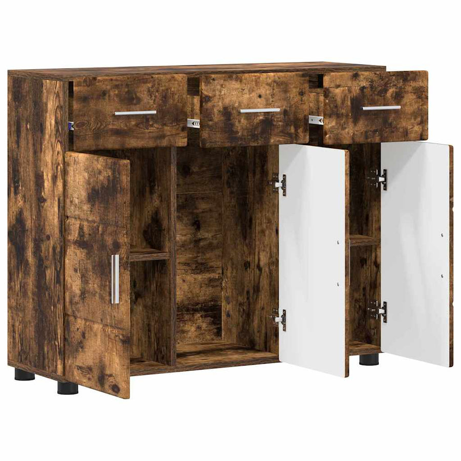 Dressoir Gerookt eiken 88,5 x 30,5 x 73 cm Bewerkt hout