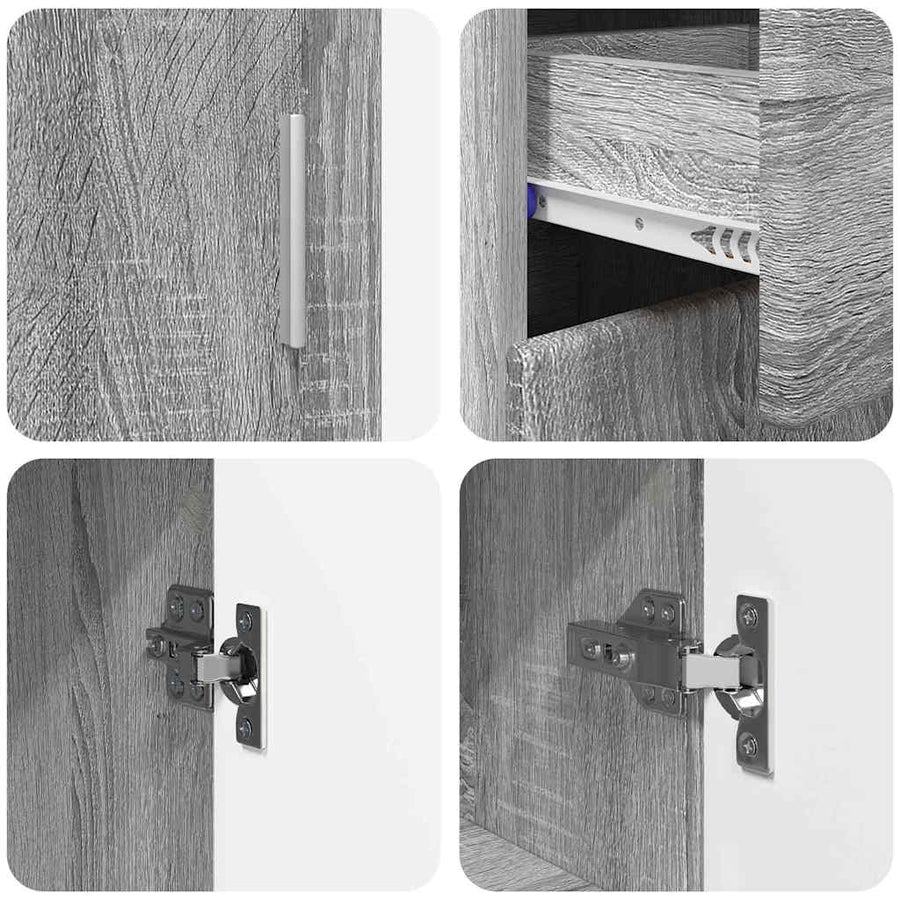 Dressoir Grijs Sonoma 88,5 x 30,5 x 73 cm Bewerkt hout