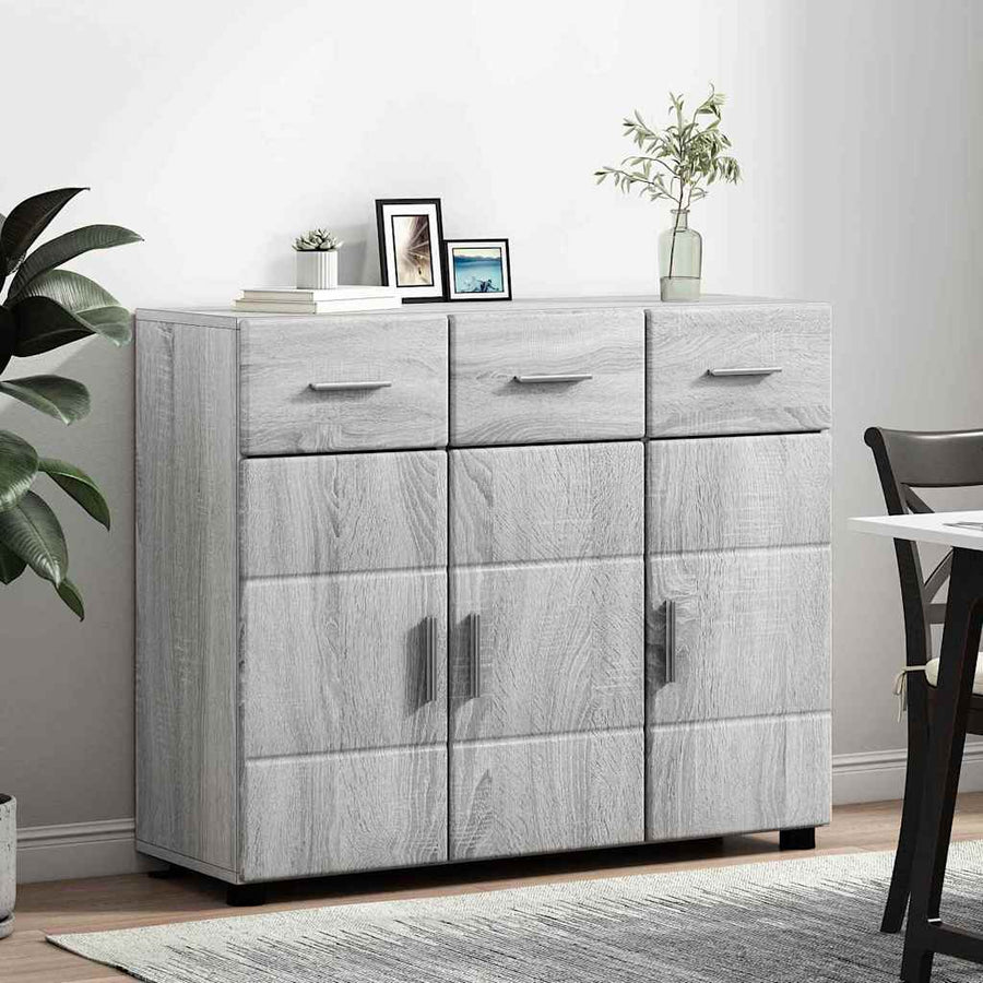 Dressoir Grijs Sonoma 88,5 x 30,5 x 73 cm Bewerkt hout