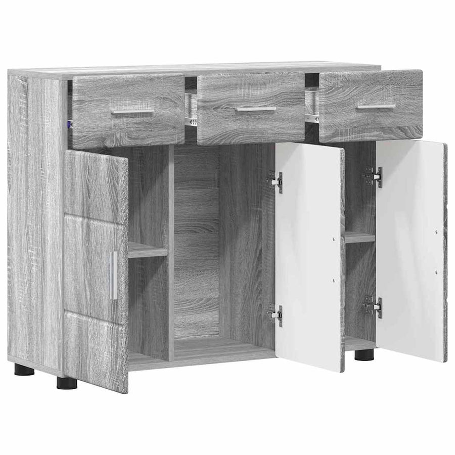 Dressoir Grijs Sonoma 88,5 x 30,5 x 73 cm Bewerkt hout