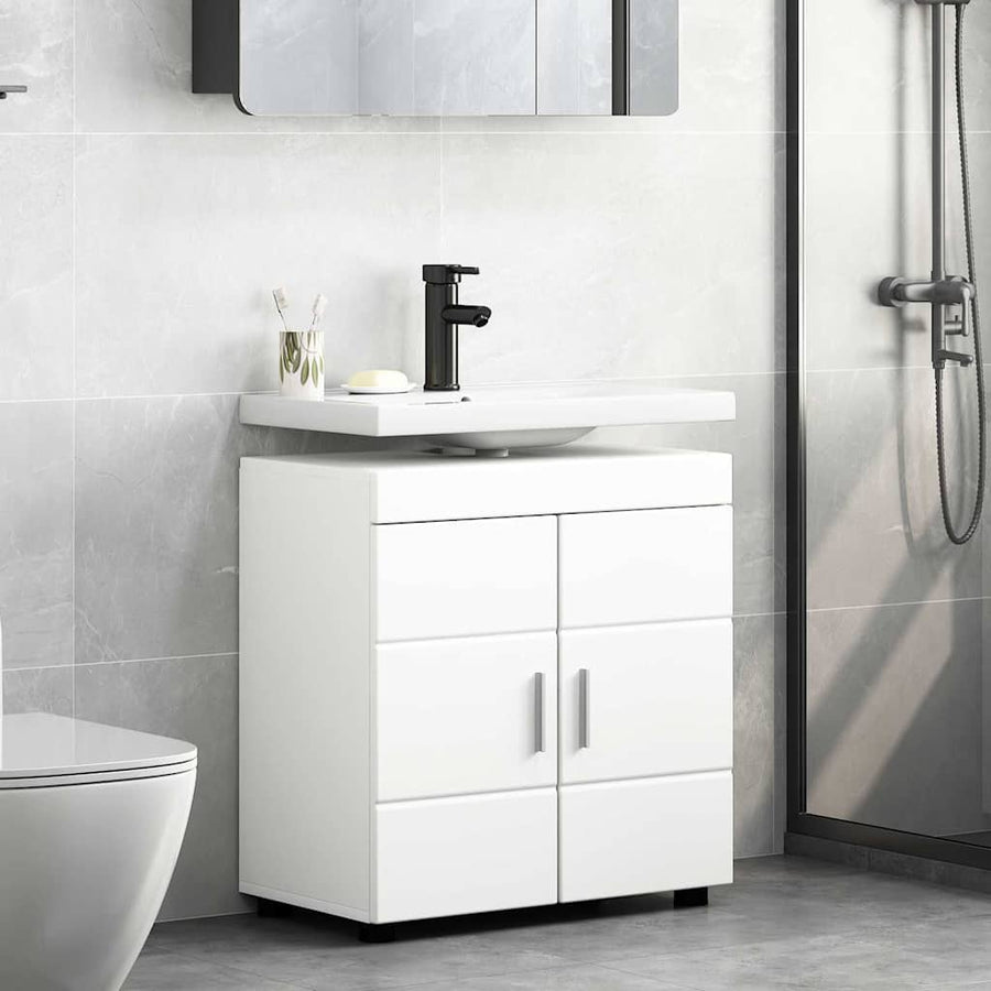Badkamerkastenset TULUM Wit 60 x 34 x 63 cm Bewerkt hout