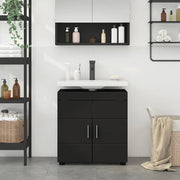 Badkamerkastenset Tulum 60x34x63 cm bewerkt hout zwart