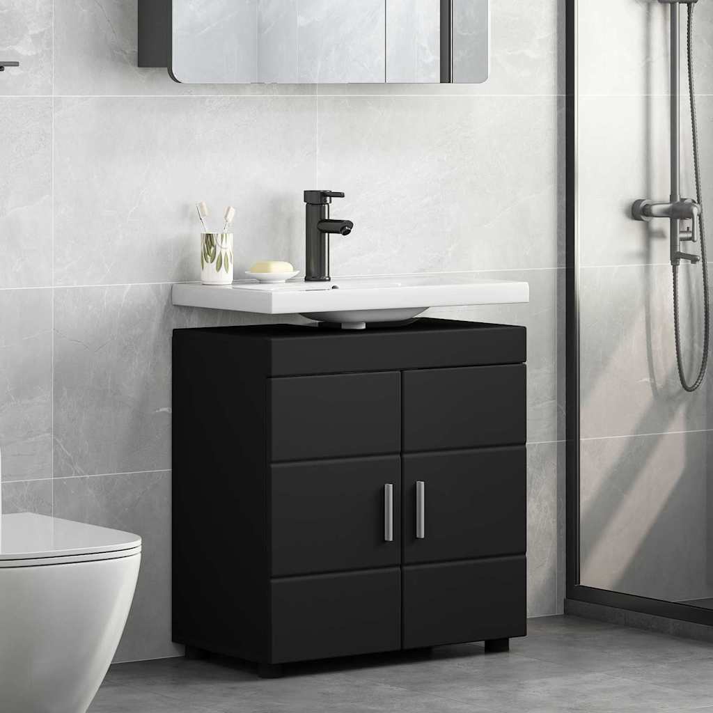 Badkamerkastenset TULUM Zwart 60 x 34 x 63 cm Bewerkt hout
