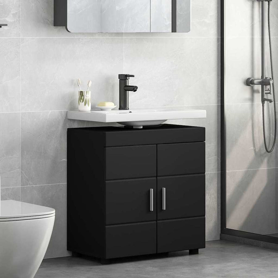 Badkamerkastenset TULUM Zwart 60 x 34 x 63 cm Bewerkt hout