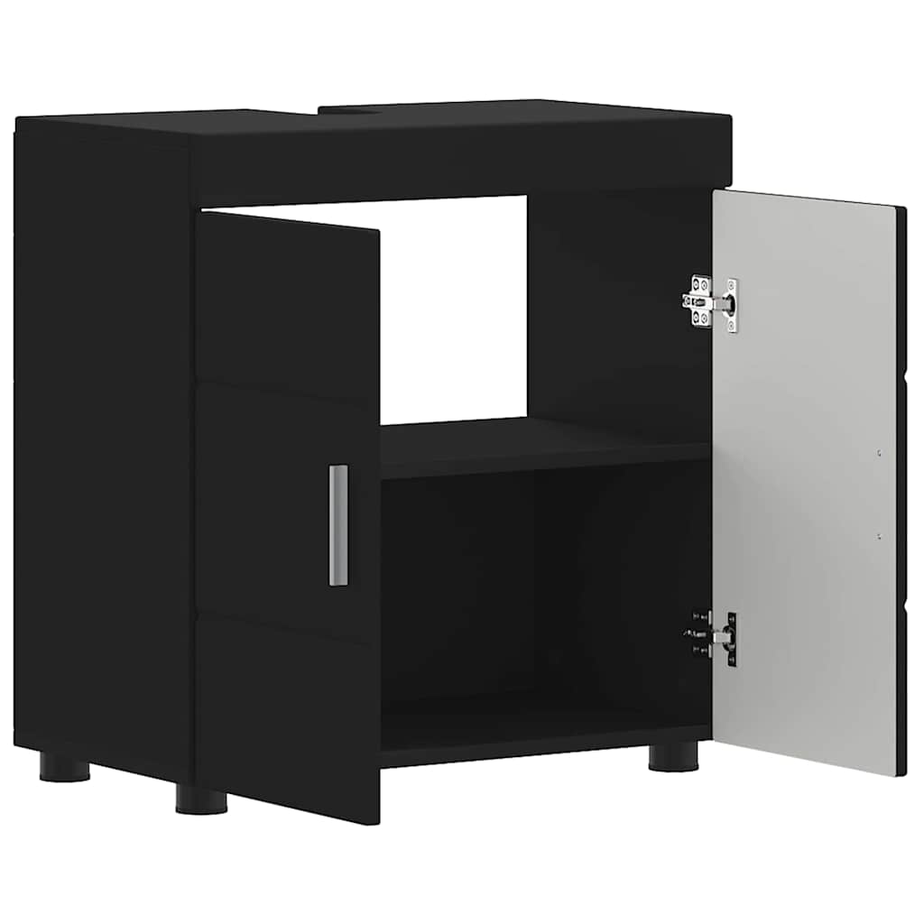 Badkamerkastenset TULUM Zwart 60 x 34 x 63 cm Bewerkt hout
