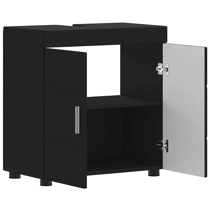 Badkamerkastenset TULUM Zwart 60 x 34 x 63 cm Bewerkt hout