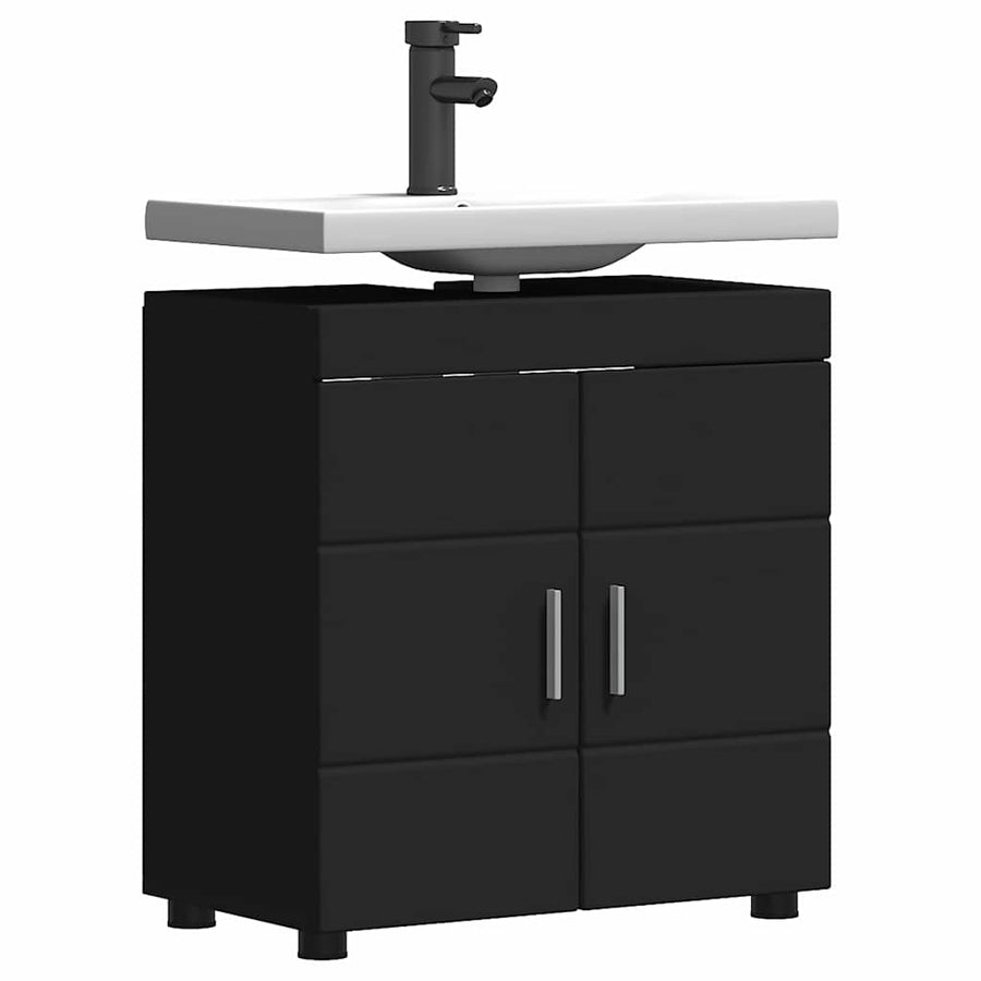 Badkamerkastenset TULUM Zwart 60 x 34 x 63 cm Bewerkt hout