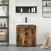 Badkamerkastenset 60x34x63 cm gerookt eiken