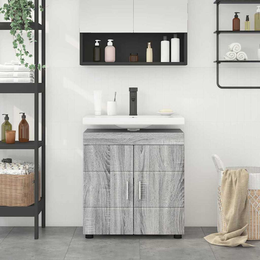 Badkamerkastenset met opslag TULUM Grijs Sonoma 60 x 34 x 63 cm